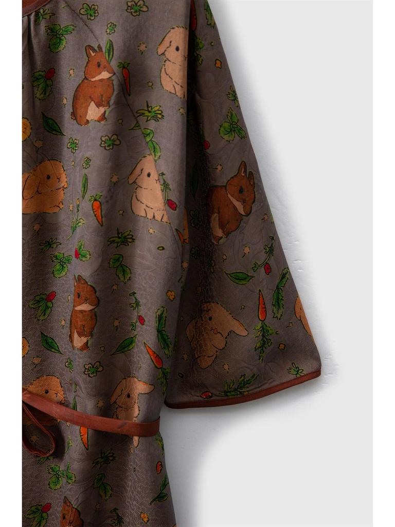 Xiangyunsha National Style Jacquard Dress: Mulberry Silk Red Cloud Gauze with Tie Waist.