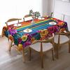 Мексиканская Цветочная Скатерть Прямоугольная Скатерть с Узором в Стиле Народного Искусства с Зубчатым Краем Цветная Цветочная Покрышка для Обеденного Стола Декор для Вечеринки