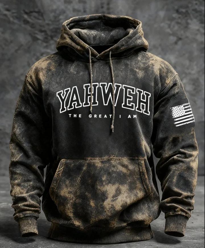 Мужская толстовка с ретро-принтом американского флага