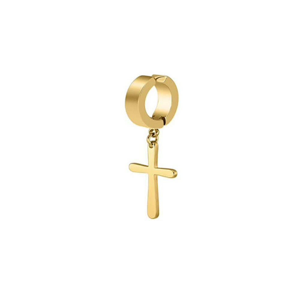 Stainless Steel Women Elegant Non-Piercing Earring Cross Clip Earring Men Ear Cuff Fashion Jewelry