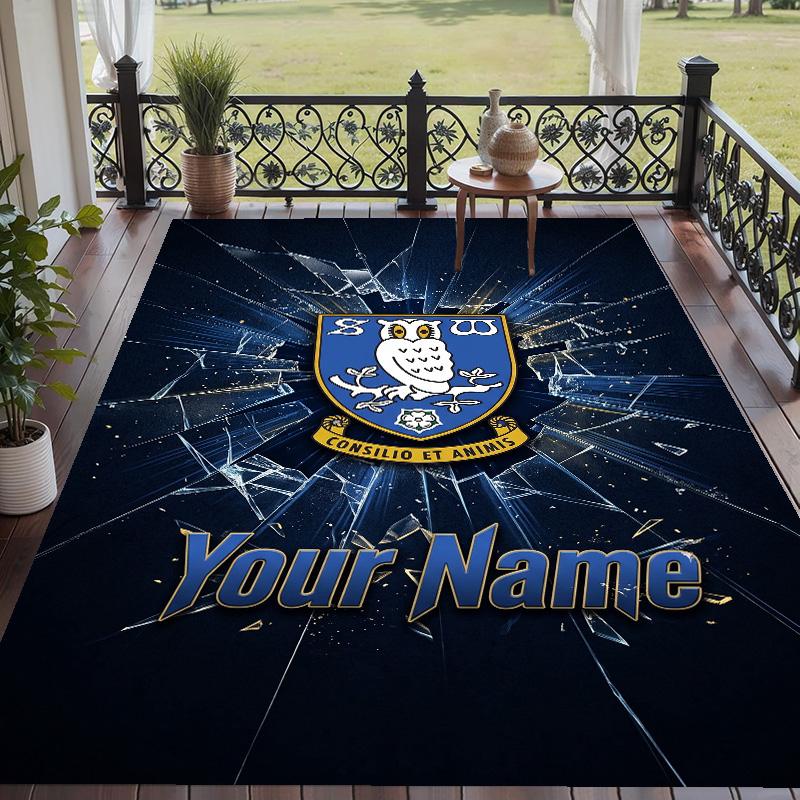 Custom Text Printed Rug Sheffield Wednesday FC Non Slip Floor Carpet For Home Room Decor