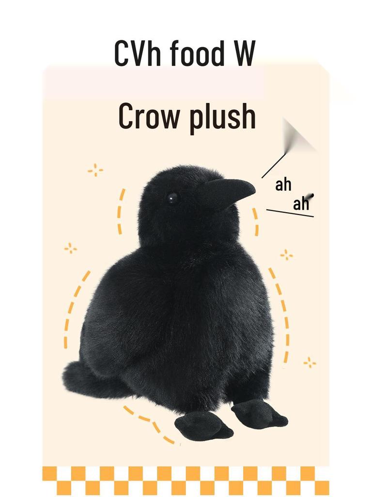 Креативная плюшевая кукла-ворон: Милое украшение-симуляция животного и подарок-компаньон