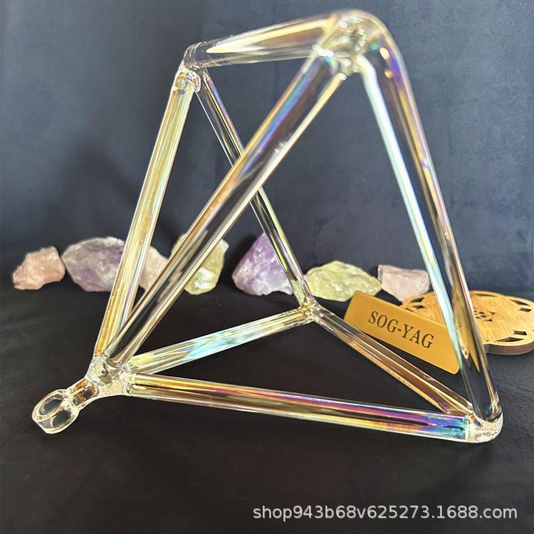 Seven-Color Crystal Pyramid Quartz Yoga Healing Instrument