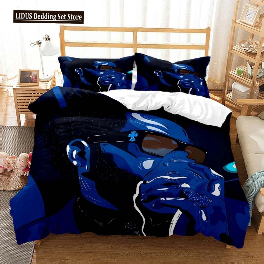 Мода Weeknd Поп-певец 3D-печать Постельное белье Комплект постельного белья для двуспальной кровати Комплект постельного белья размера King-size Мягкое покрывало