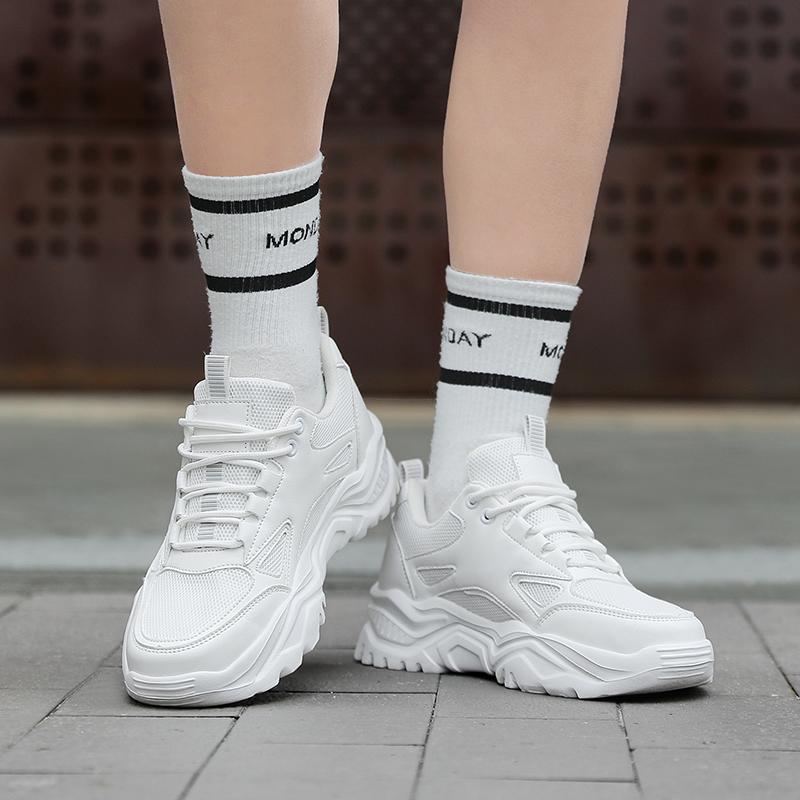 Women’s Black Running Sneakers Casual Sport Shoes White Walking Jogging Shoes Over Sized