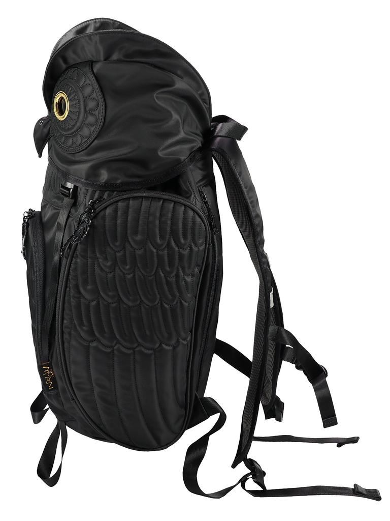 MORN CREATIONS Horned Owl Backpack M Size Black
