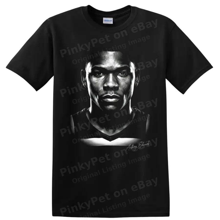 Anthony Edwards Basketball Player Portrait Graphic T Shirt Sports Fan Tee Gift
