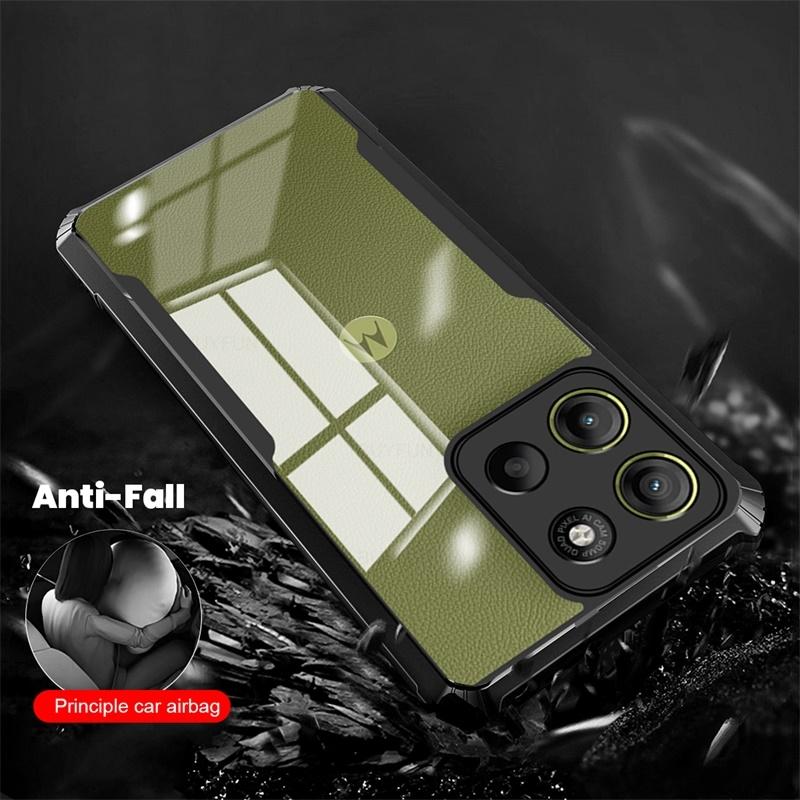 Прозрачный противоударный чехол-броня из акрила для Motorola Moto G05 G15 G35 G45 G55 G75 G85 G 15 75 5G с мягкой ТПУ рамкой Защитная Funda