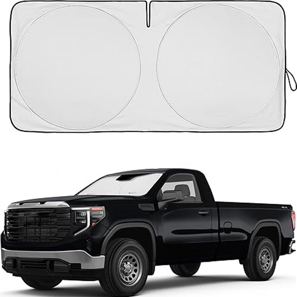 1-Piece Windshield Sunshade Foldable Car Front Window Sun Shade For Most Cars SUV Truck - Best Auto Reflector Cover - Max UV Rays & Keeps Yo