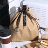 Bento Bag Adjustable Wide Opening Canvas Drawstring Design Lunch Handbag Picnic Accessories