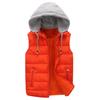 Men Autumn Winter Warm Vest with Hood Zipper Closure Waterproof Cold Prevention Sleeveless Casual Jacket Vest