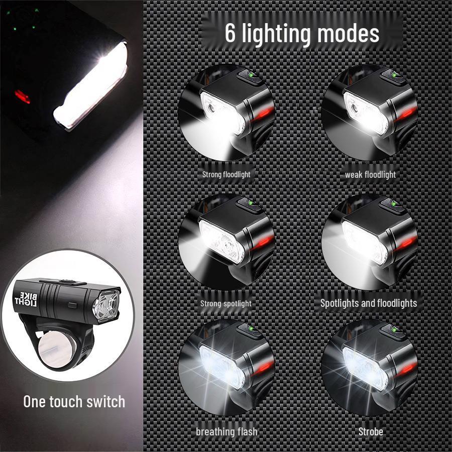 Светодиодный фонарь передний для велосипеда из алюминиевого сплава для ночной езды - Набор фонарей для шоссейного и горного велосипеда