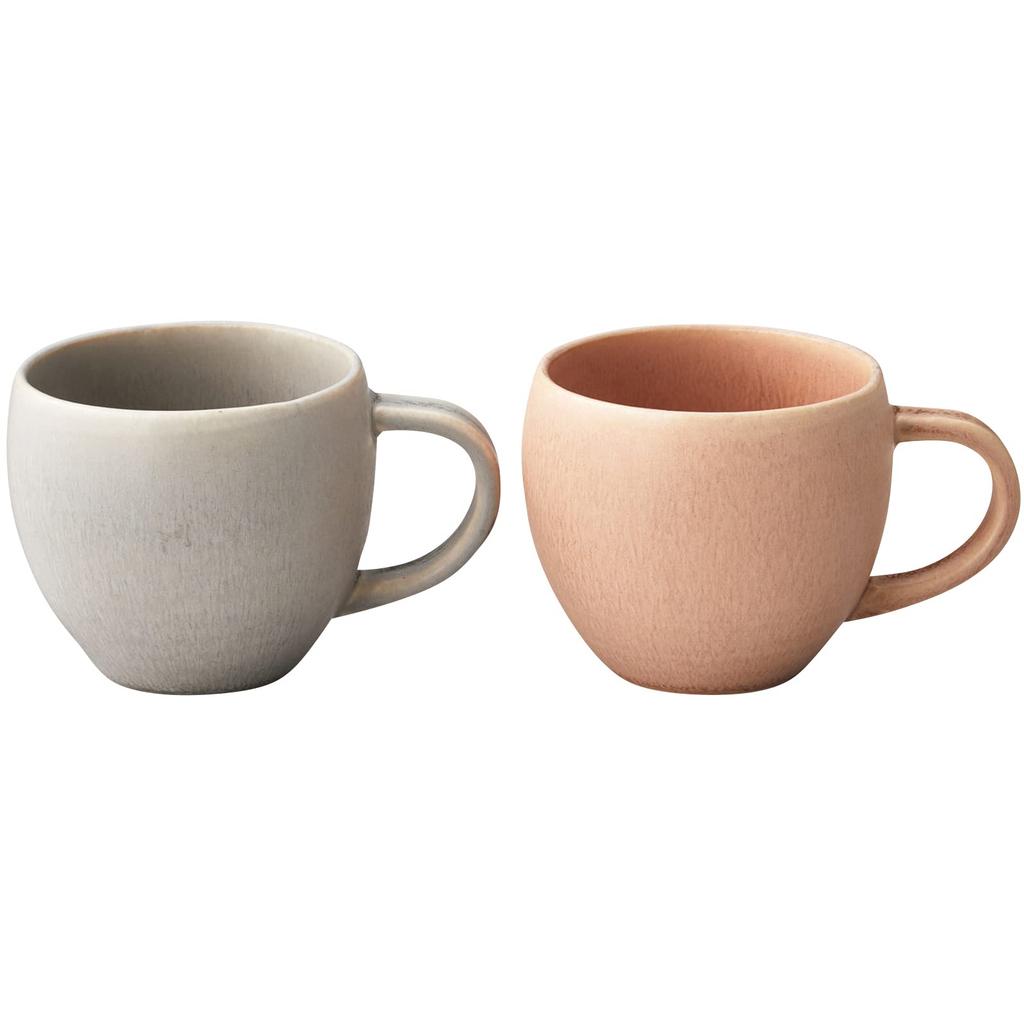 Aito Пара Микроволновая печь и Посудомоечная машина Мино Сделано в 113507 Кружки "Cullet", Набор, Прибл.. 320 мл, Серый/Розовый, Безопасный, Посуда, Япония,