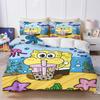Christmas SpongeBob Patrick Bedding Set Dark Background Duvet Cover 3D Cartoon Quilt Cover Kids Bed Decor No Filler