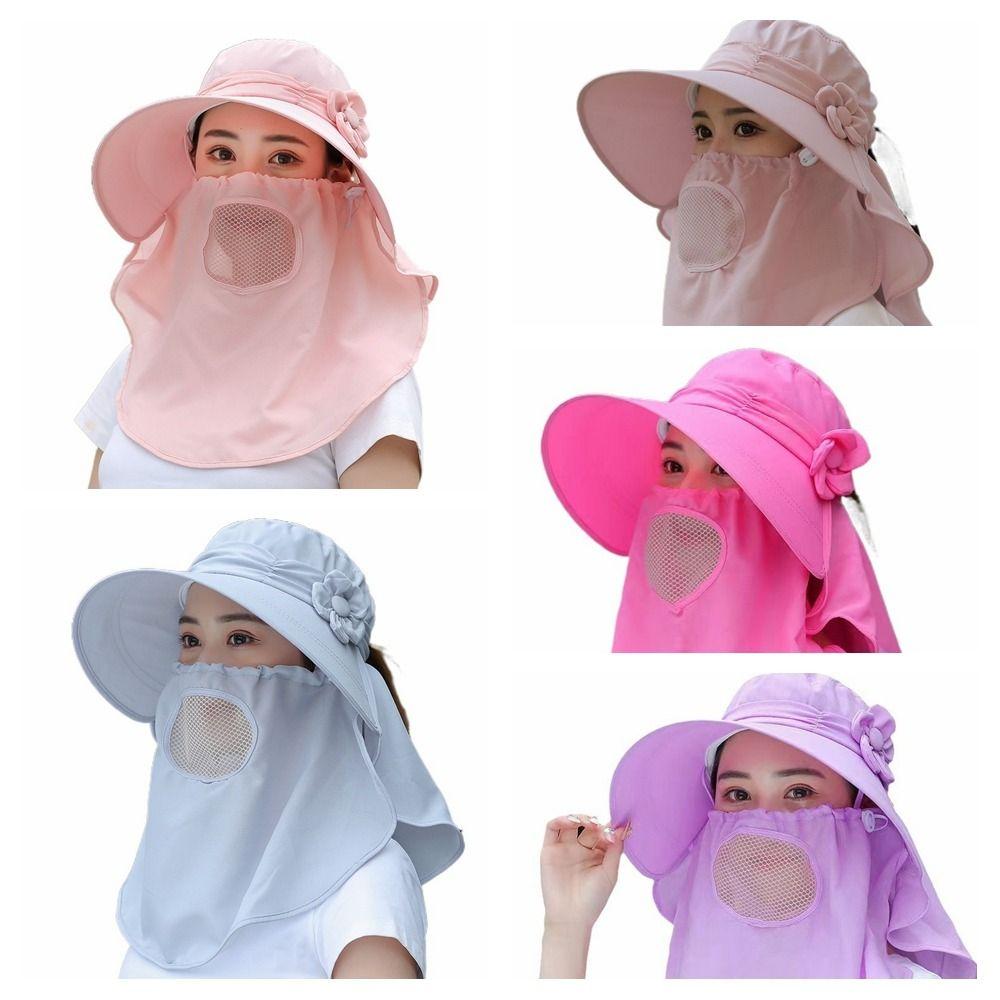 Защита шеи Женская шляпа от солнца Маска для лица Солнцезащитная шляпа-панама Дышащая шляпа для сбора чая Альпинизм