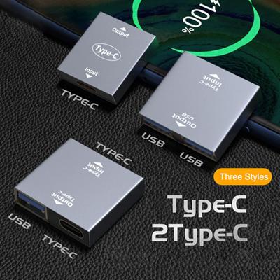 Plug Play Алюминиевый корпус из сплава без драйверов Высокопроизводительный адаптер для быстрой зарядки гнездо типа C на двойной