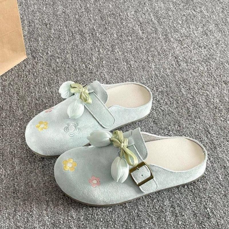Summer One-pedal Women's New Models with Skirt Bag Head Half Slippers Female Student Lazy Shoes