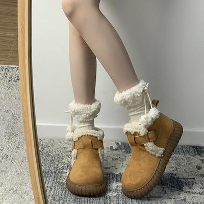 Северо-восточные нескользящие теплые зимние ботинки на толстой подошве женские зимние бархатные утолщенные новые интернет-знаменитости популярные хлопковые туфли