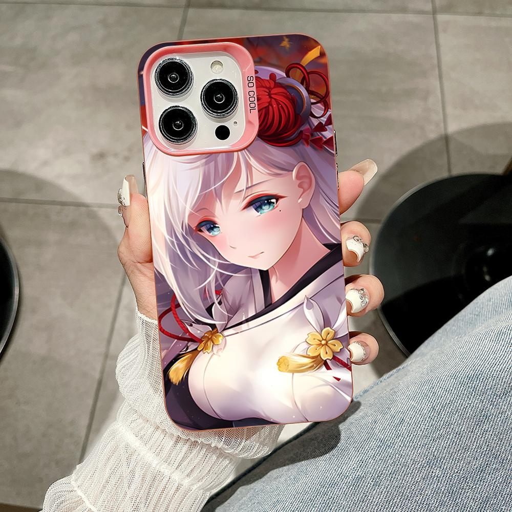 Чехол для телефона Azur Lane Shoukaku для iPhone 17 16 15 14 13 12 11 X XR XS Air Pro Max Plus Розовый Разноцветный Серебристый Чехол