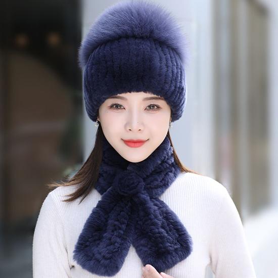 Шапка из меха кролика рекс, комплекты шарфов, женские зимние теплые роскошные шапки из 100% натурального меха лисы, шарфы из меха кролика рекс, качественные вязаные меховые шапки