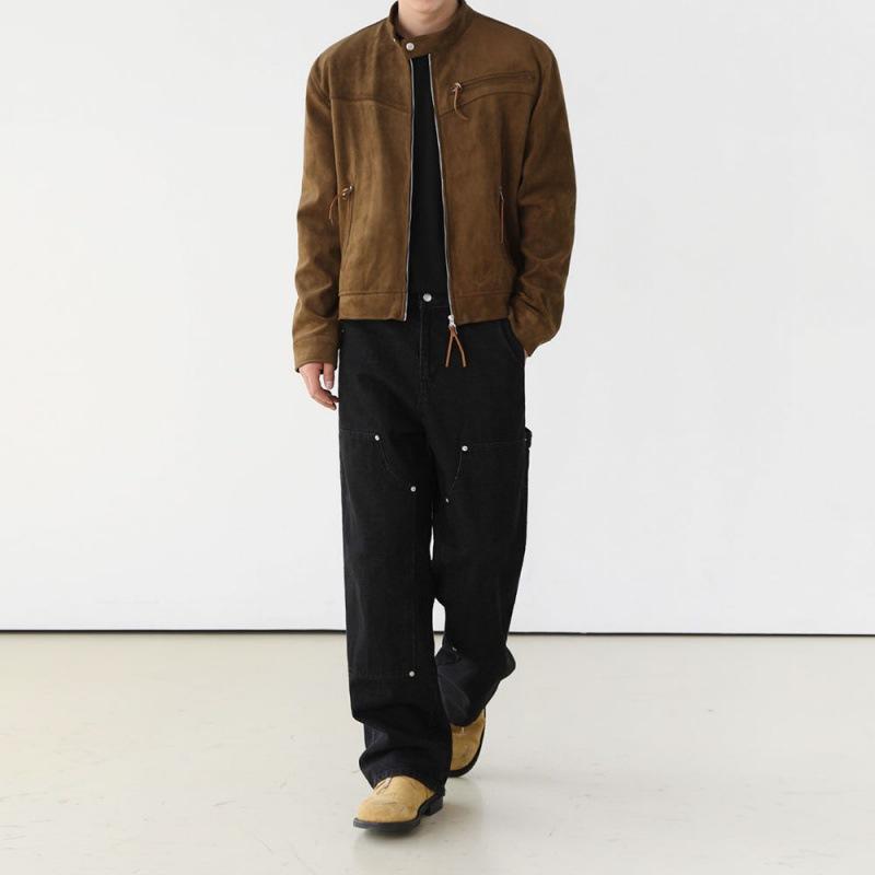 Stand Collar Short Jacket Men's Spring Loose Top Korean Style Trendy Jacket