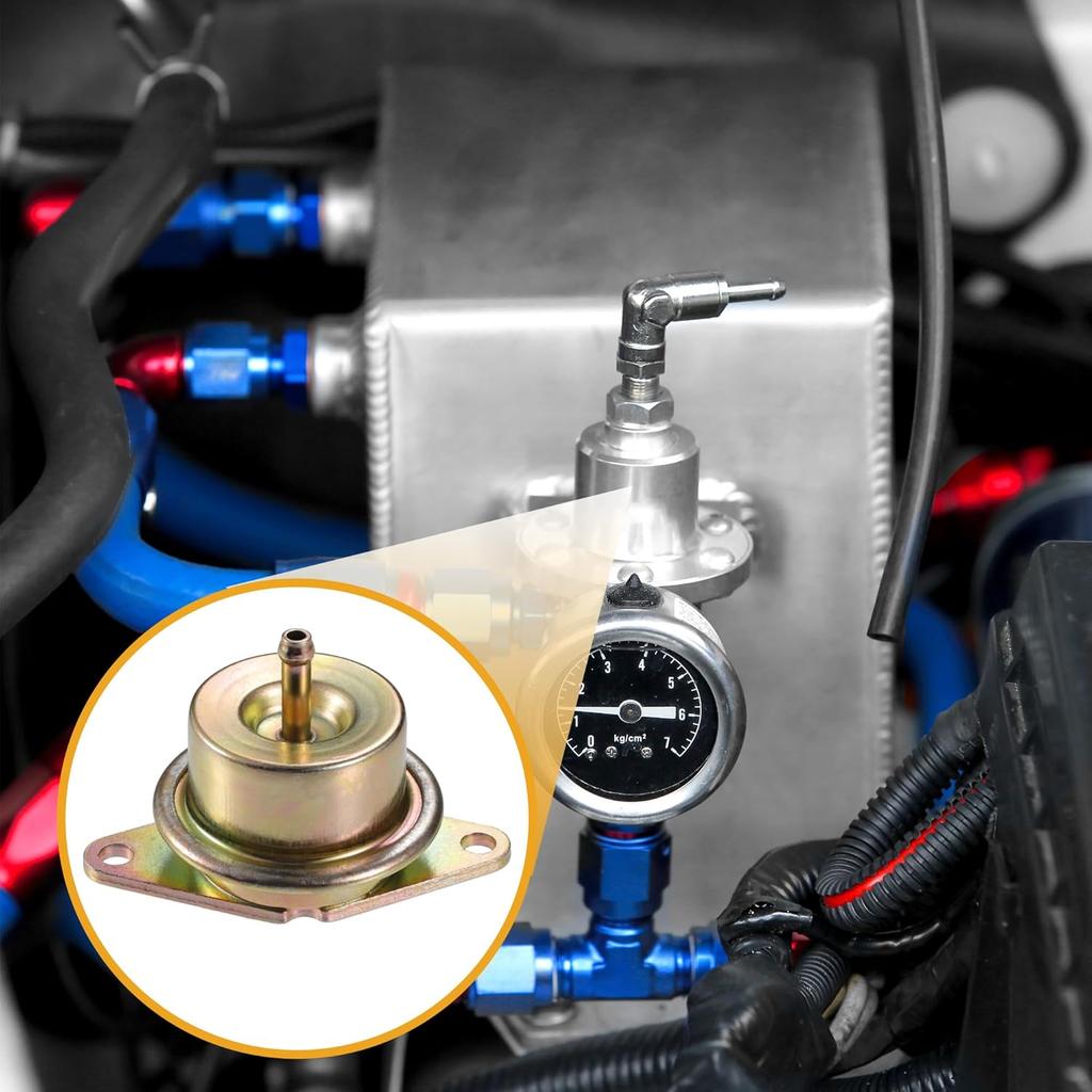 Fuel Injection Pressure Regulator No.F4SZ-9C968-A - Car Fuel Pressure Regulator - for Ford F-250 1998-1999 Metal Bronze Tone - 1 Pc