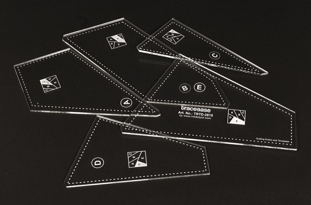 Traceease 5 шт. разноцветный шаблон для лоскутных аппликаций 9 x 9 дюймов, шаблоны для шитья лоскутных одеял своими руками для квилтинга - толщина 1 8 дюймов