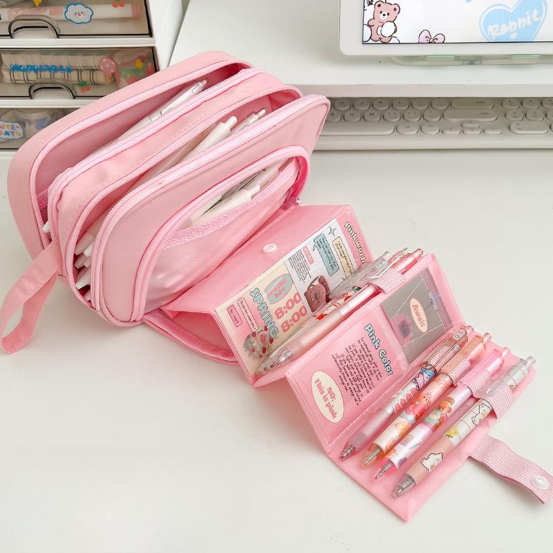 Пенал большой емкости для начальной школы, средней школы, для девочек, складной пенал для канцелярских принадлежностей, для мальчиков
