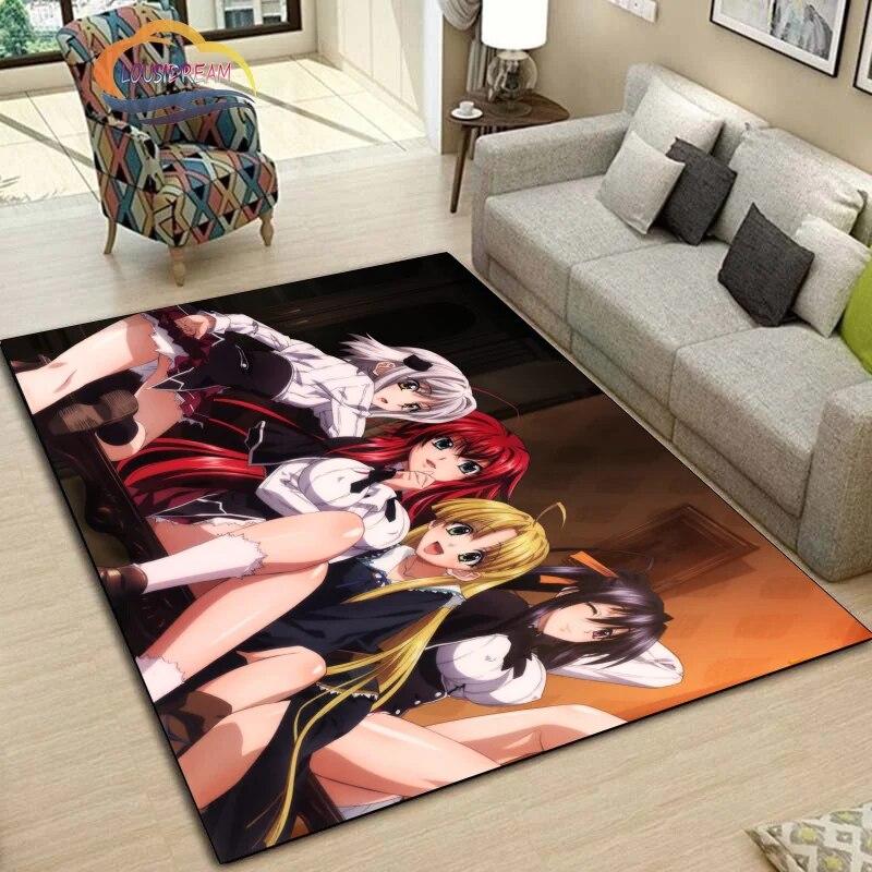 Ковер DxD для средней школы, милый сексуальный коврик с героями аниме для девочек, мультяшный ковер, большой декоративный нескользящий коврик в гостиной, для йоги для девочек