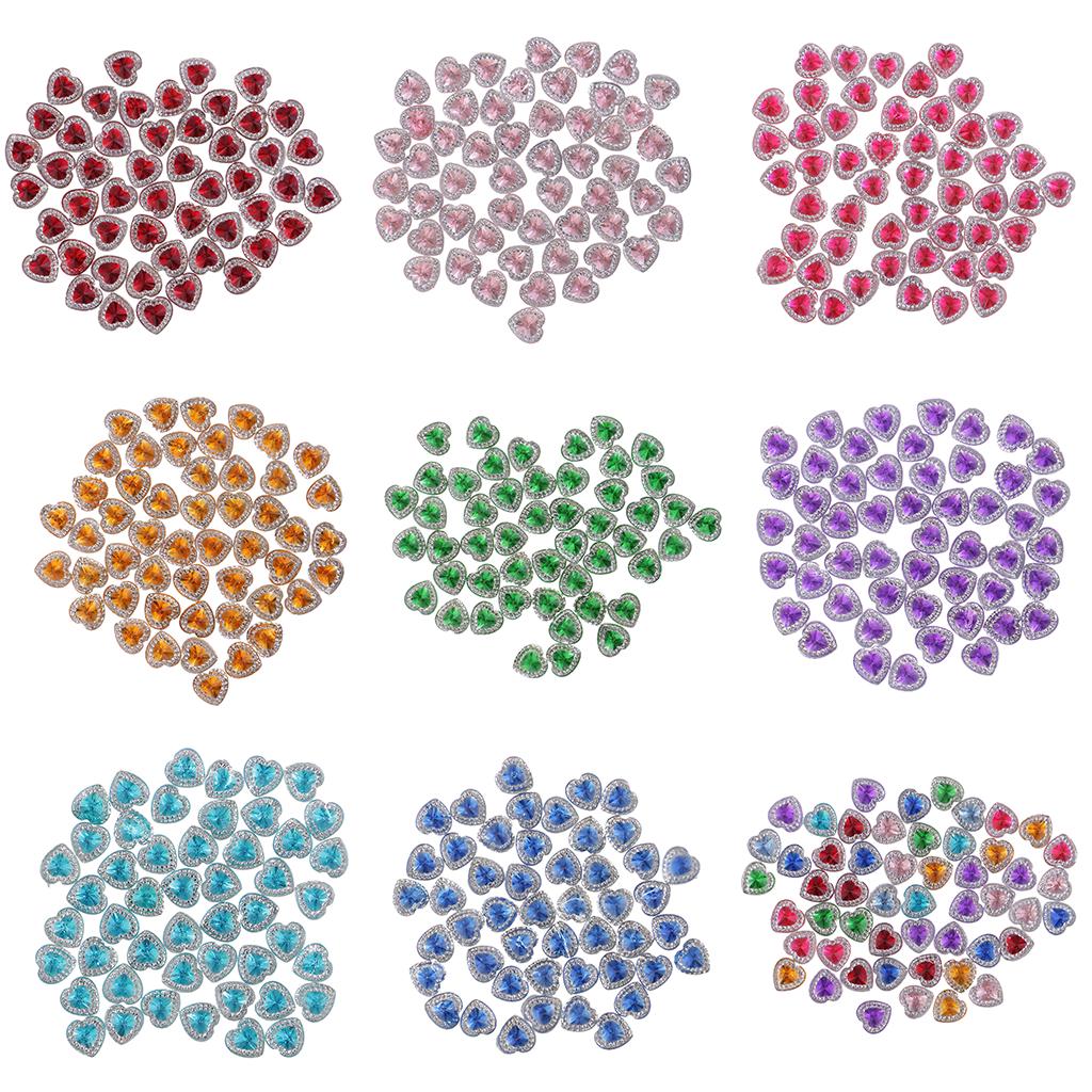 Стразы в виде сердечка. 50 шт. 12 мм