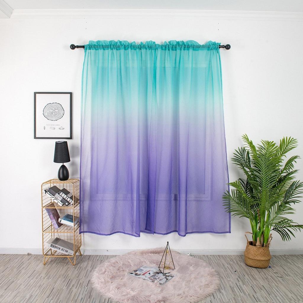Минималистский градиентный экран для окна, спальня, отель, пасторальный, деревенский, французский, неперфорированный экран для окна, драпировка, панельные шторы