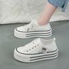 Platform Canvas Shoes Women's Spring White Shoes Casual Retro Versatile Board Shoes Women