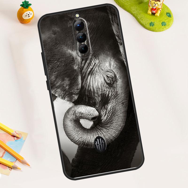 Чехол-бампер 'Голова дикого слона' для ZTE Nubia RedMagic 11 Pro Plus 10 9 8 8S 9S 10S Pro 5G 5S 6 7 6S 7S Pro 11 Air