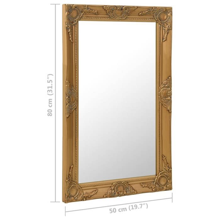 VidaXL Wall Mirror Baroque Style 50x80 Cm Gold 320321