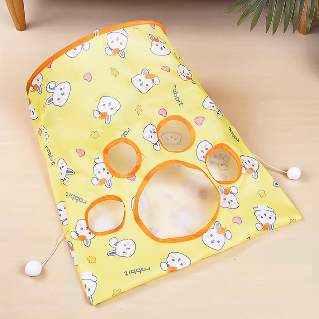  Tunnel Bag Toy with Crinkle Paper and Hanging Mouse, Interactive Hideout Play for Indoor s (V1)