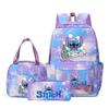 Рюкзак из трех частей Stitch для студентов (мужчин и женщин), Рюкзак с мультяшным принтом для кампуса, Большая вместительная сумка для путешествий и активного отдыха