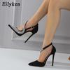 INS Style Rhinestones Pointed Toe Women Pumps Sexy Ankle Buckle Strap Thin High Heels Prom Dress Summer Shoes
