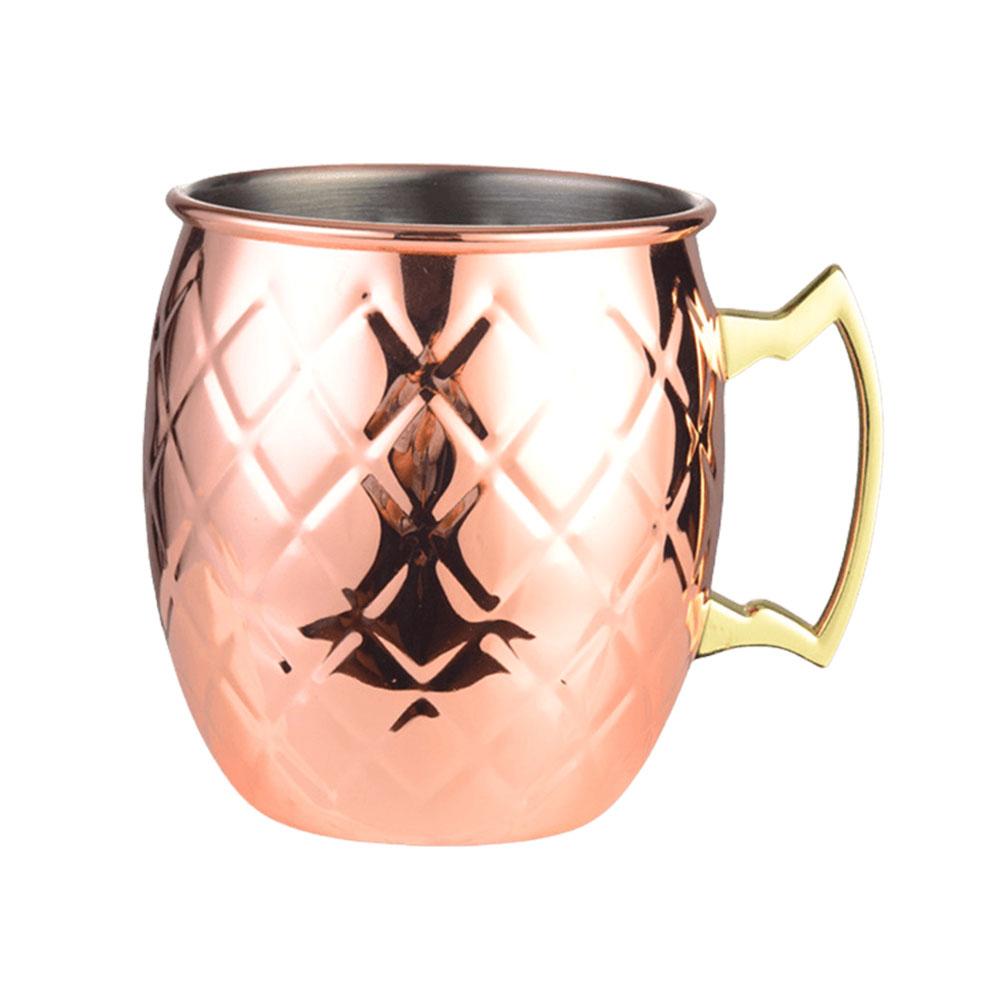 Moscow Mule Mug with Handle Bar Drinkware Copper Plated Cocktail Mug for Cold Drinks Beer Wine Bars Parties Gifts