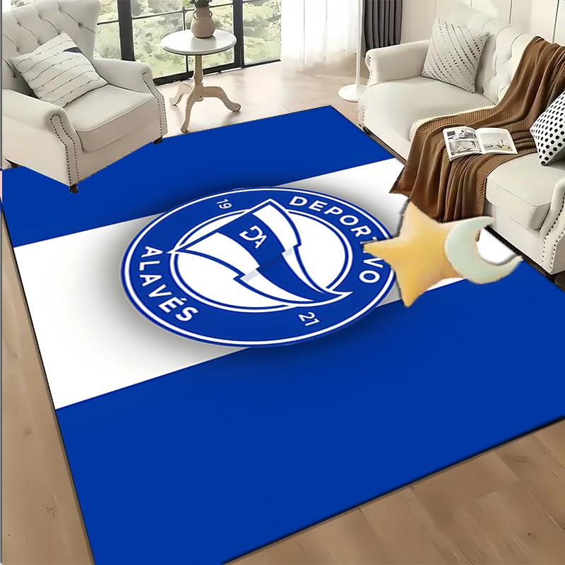 1PC Deportivo Alaves Crest Rug Game Carpet, Floor Mat for Bedroom Living Room Entryway Rug, Home Decor Idea Gift for Christmas birthday