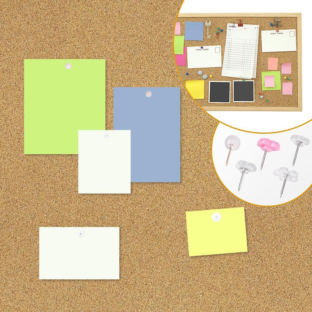 120 Transparent Heart Push Pins for Office, Posters, Postcards, and Corkboard Decorations