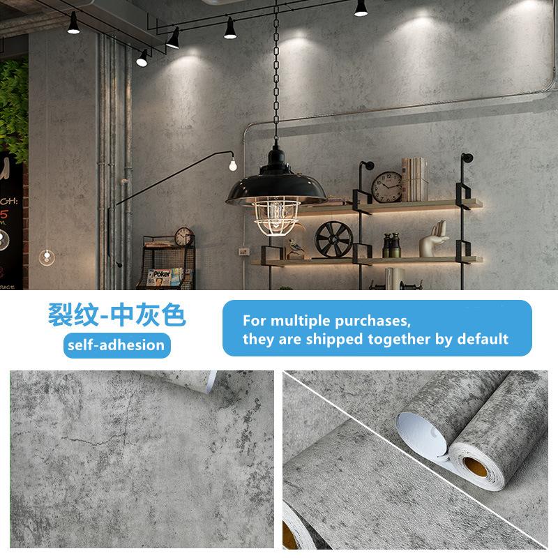 Индустриальный Ветер Самоклеящиеся Обои Цементно-Серый Стикер Водонепроницаемые Ретро Старые Пятнистые Темно-Серые Обои