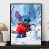 Disney diamond painting kit handmade diy5D home decoration gift unique creative Stitch winter snowman outdoor fun art craft 129