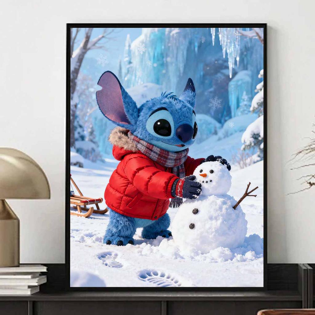 Disney diamond painting kit handmade diy5D home decoration gift unique creative Stitch winter snowman outdoor fun art craft 129