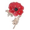 Women Alloy Lovely Shape Brooch Breastpin Female Jewelry Accessory(Red Poppy)