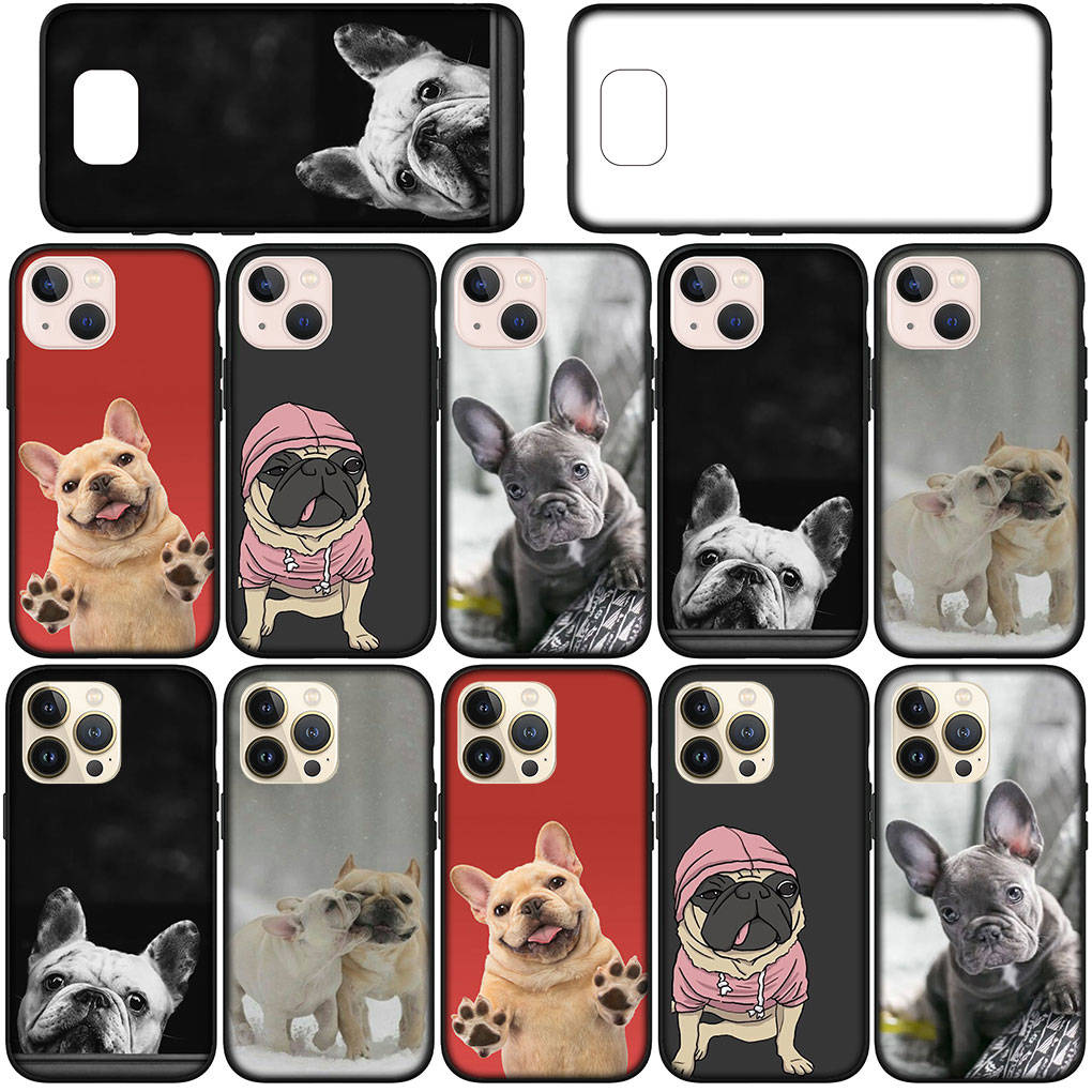 Чехол для iPhone 16 15 14 Xiaomi Redmi Note 13 12 11 Pro Max X 10 8 9 XR Samsung Galaxy S24 S23 A05 12C 13C OPPO Huawei France Bulldog Dog Phone Case