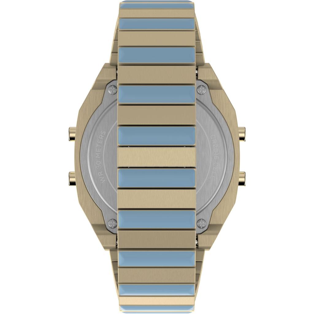 Часы Timex 80 Timex 80 Синий циферблат Нержавеющая сталь Акрил Кварцевые часы Бренд TW2W40800 Золото [TIMEX] Женские [Товар]