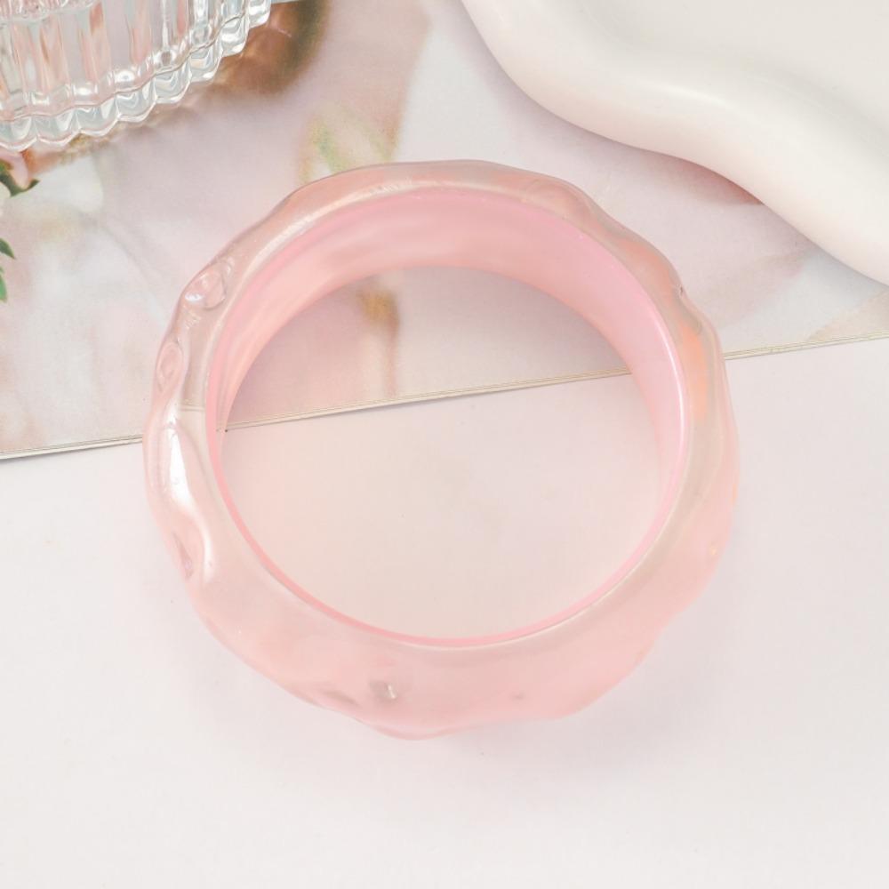 Wave Jelly Color Wide Bracelet Bohemian Retro  Hand Ring Exaggerated Glitter Acrylic Bangle  Girls