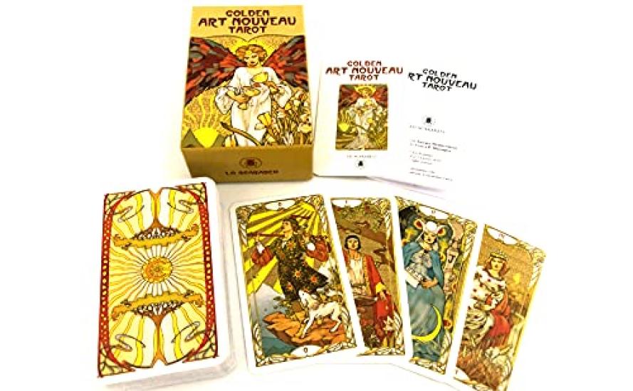 Golden Art Nouveau Tarot 78 Miniature Tarot Tarot with Japanese Authentic Product I.I.J Mini, Cards, Cards, Reading, Instructions,