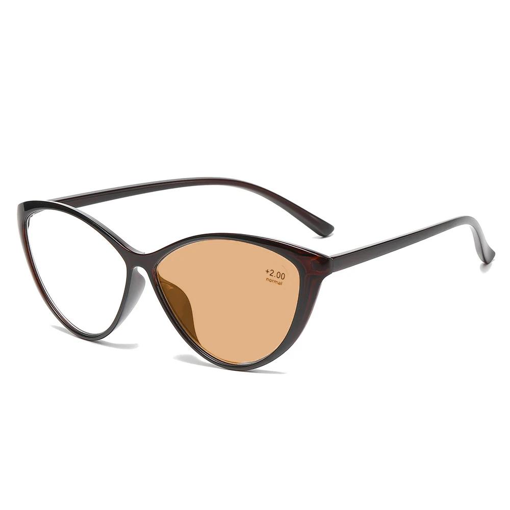 Ретро персонализированные очки для пресбиопии с изменяющимся цветом, кошачий глаз, высококачественные очки для чтения, интеллектуальные фотохромные очки