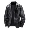Men's Motorcycle Suit Simple and Versatile Leather Jacket Loose and Fashionable Suit Leather Jacket